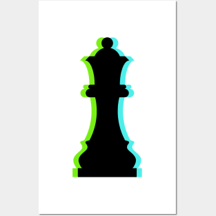 Trippy Queen Piece (Neon Green And Neon Blue) Posters and Art